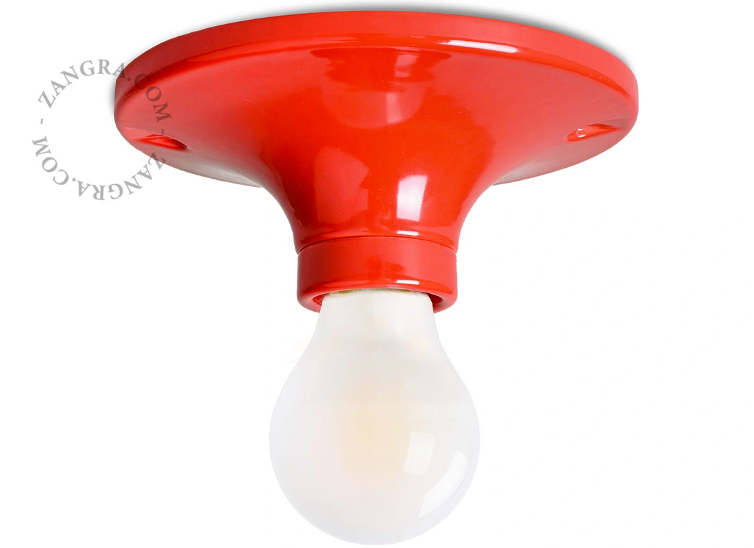 lampe i rødt porcelæn Dali