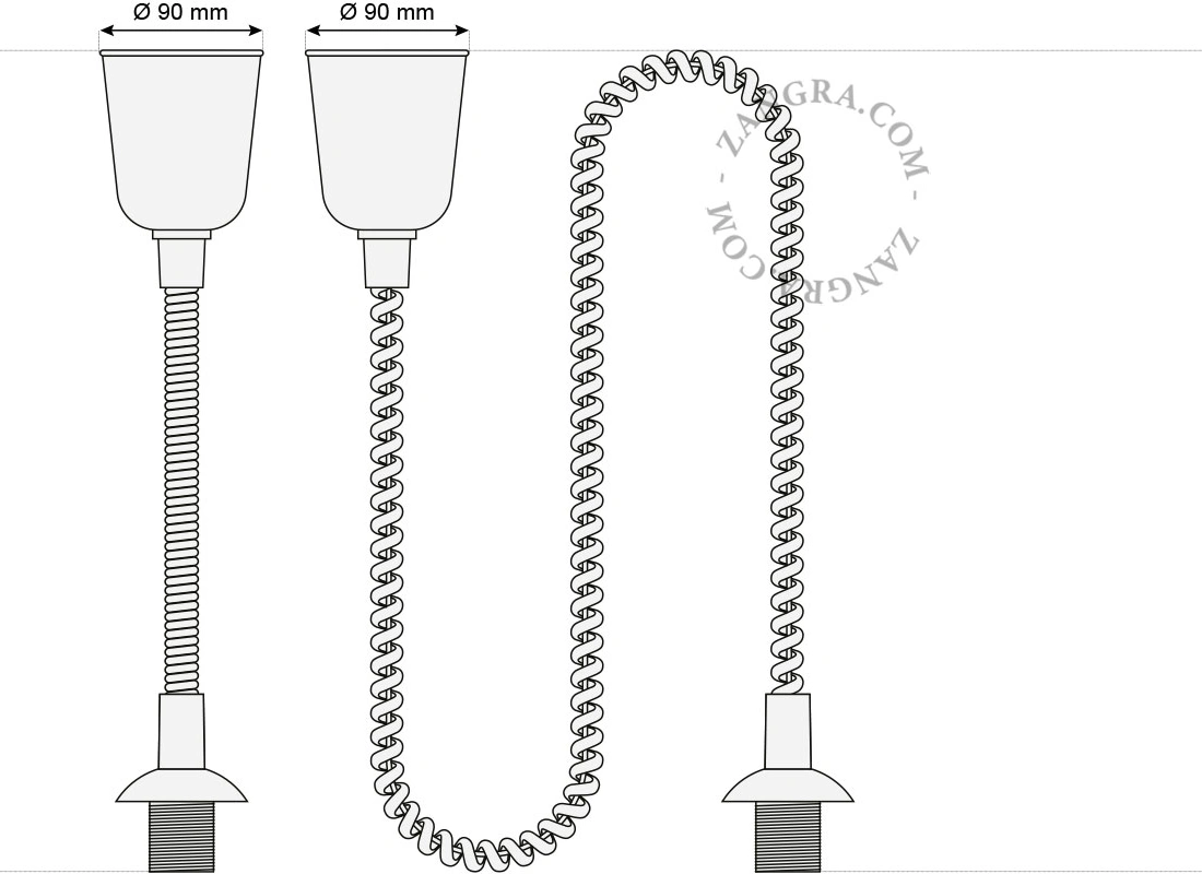 lampa wisząca Emile z pomarańczowym przewodem spiralnym