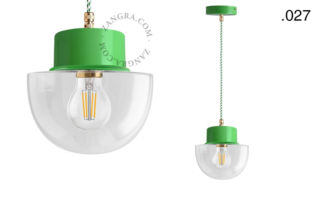 candeeiro suspenso verde - abajur de vidro - Ø 10cm