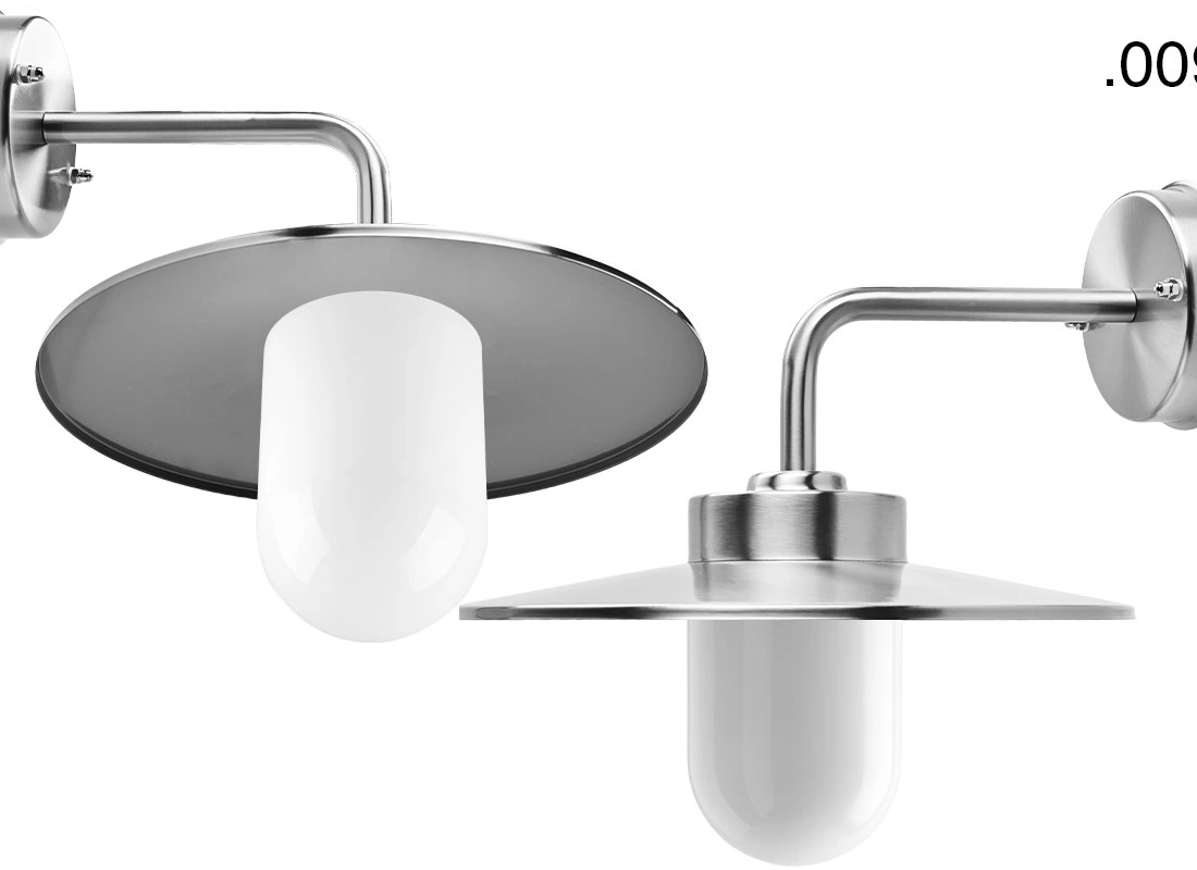 silver-coloured wall light Eduardo - IP54