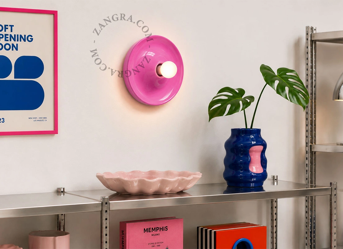 pink Space Age lampe Eli - Ø 26 cm