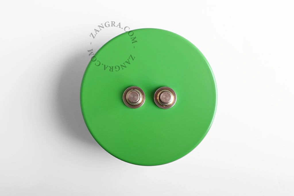 interruttore verde - pulsanti doppi in ottone