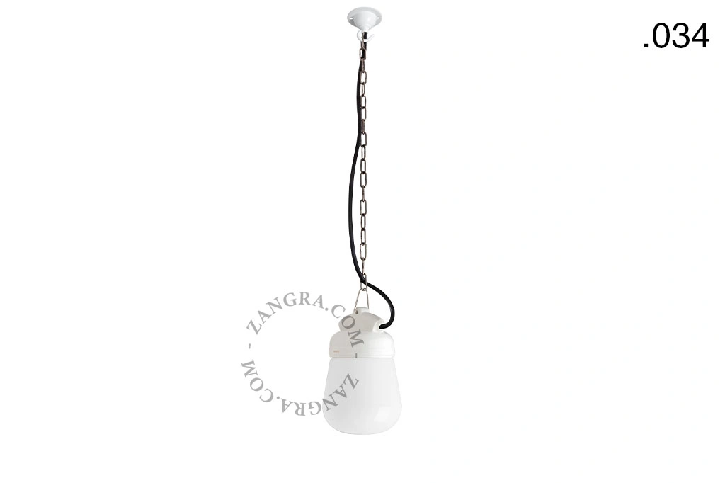 hanglamp van porselein en glas  - IP54