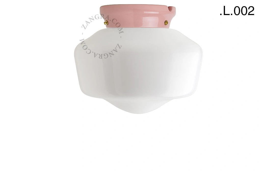 candeeiro Art Deco Chaella de porcelana cor-de-rosa