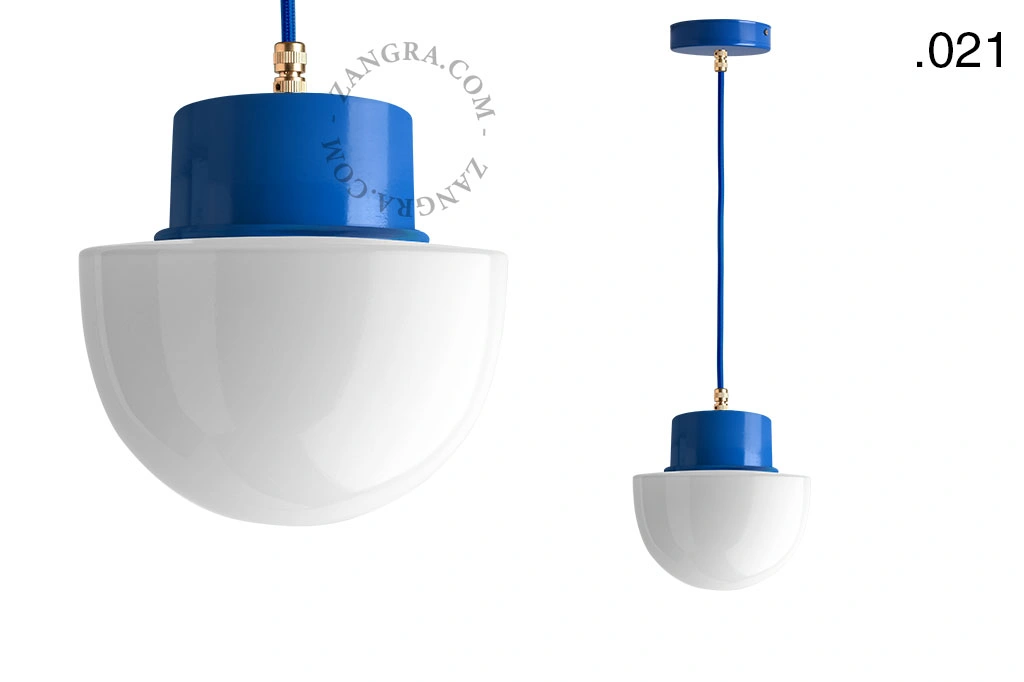 gelakte hanglamp - blauw