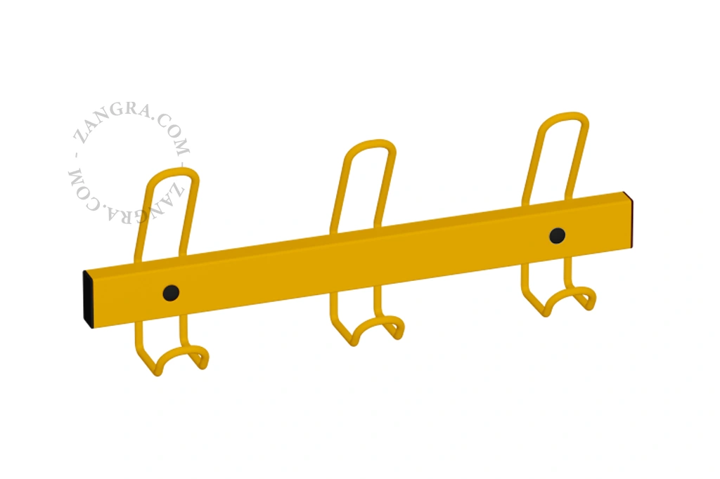 yellow coat rack