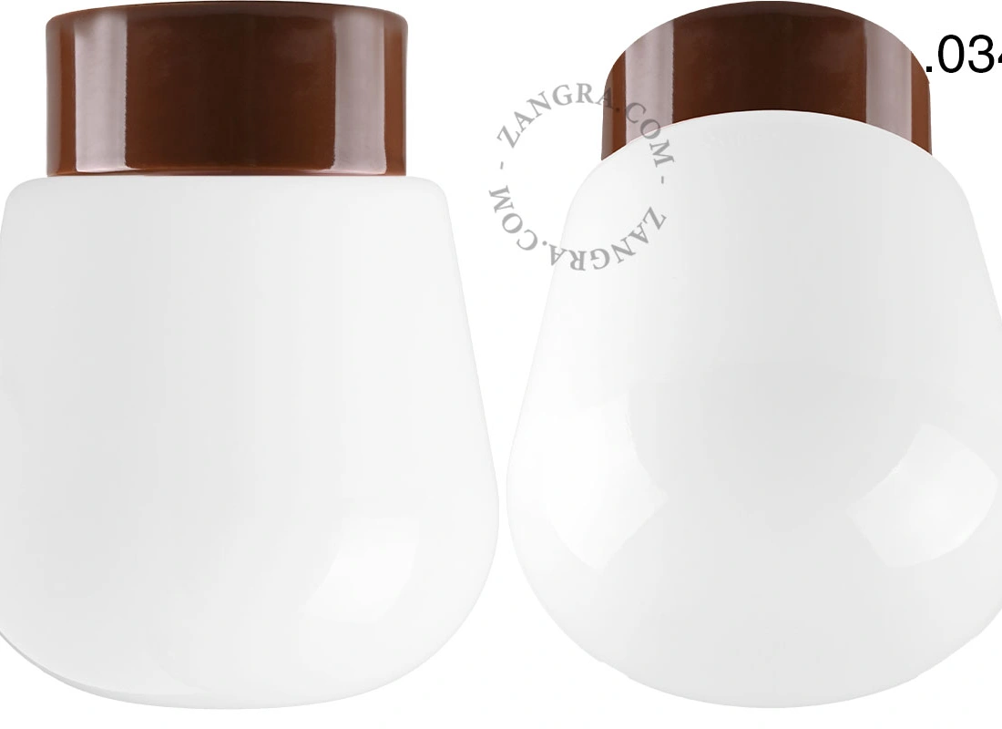 lámpara de porcelana marrón David - Ø 10 cm
