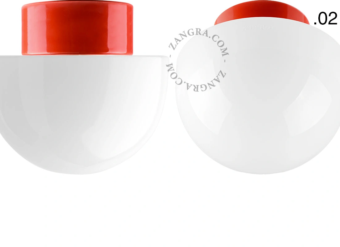 Leuchte David aus rotem Porzellan - Ø 10 cm