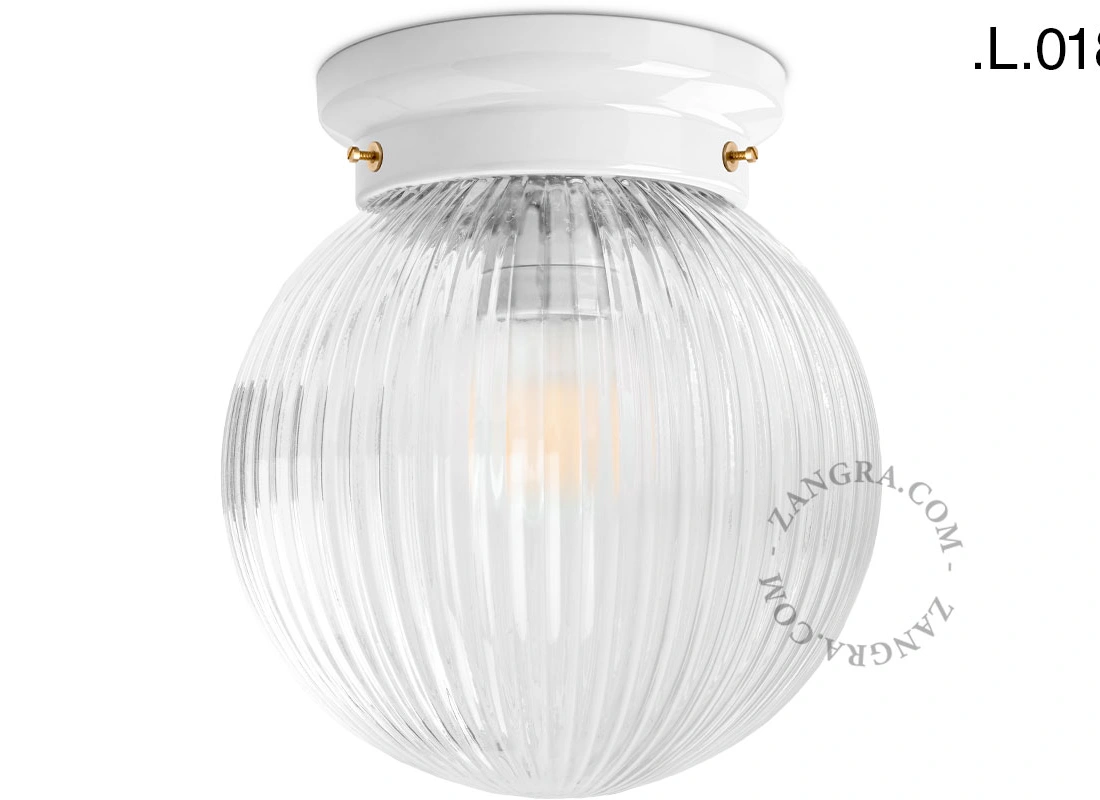Art Deco Leuchte Chaella aus weißem Porzellan
