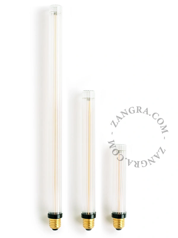 E27 żarówka filamentowa LED nieściemnialna 220K - 5W - 31 cm ryflowane szkło