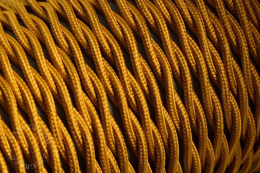 twisted fabric cable - dark gold