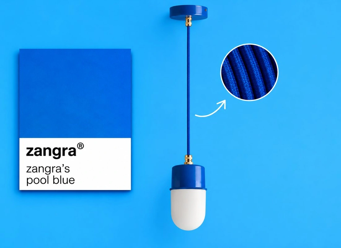 gelakte hanglamp - blauw