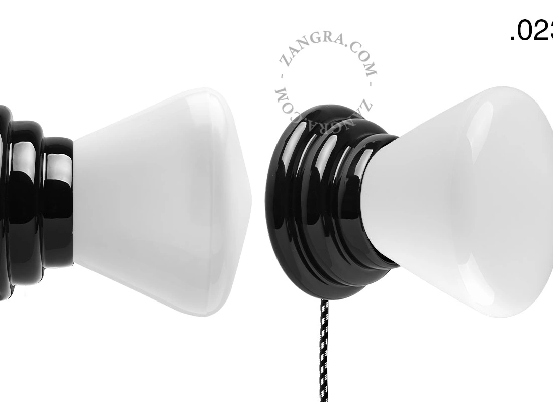 black porcelain Art Deco table or wall light