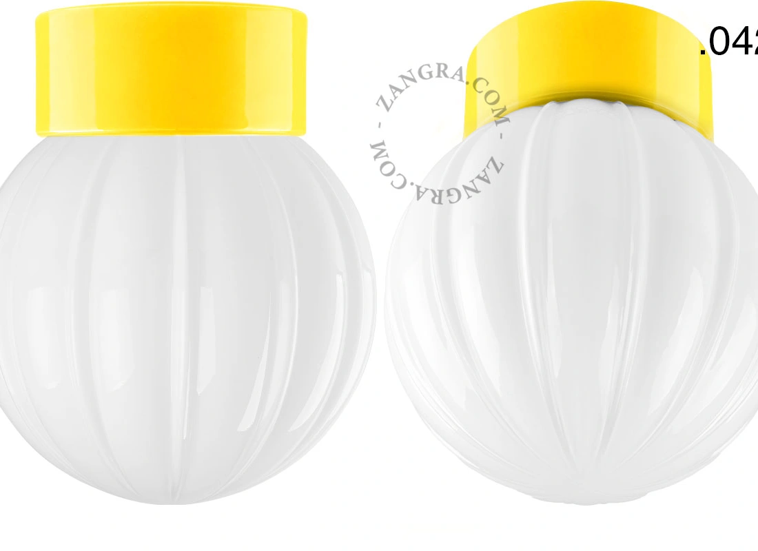 lámpara de porcelana amarilla David - Ø 10 cm