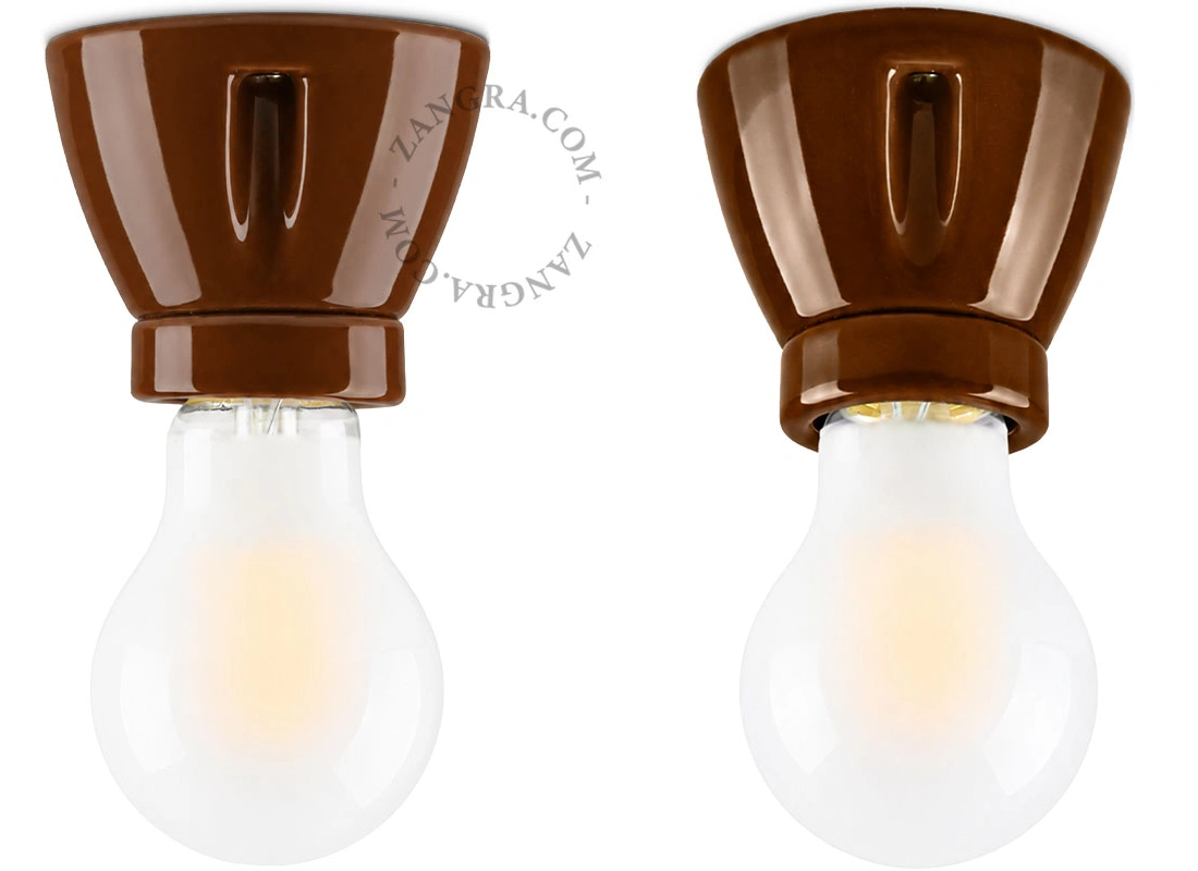 porcelanowa lampa brązowa