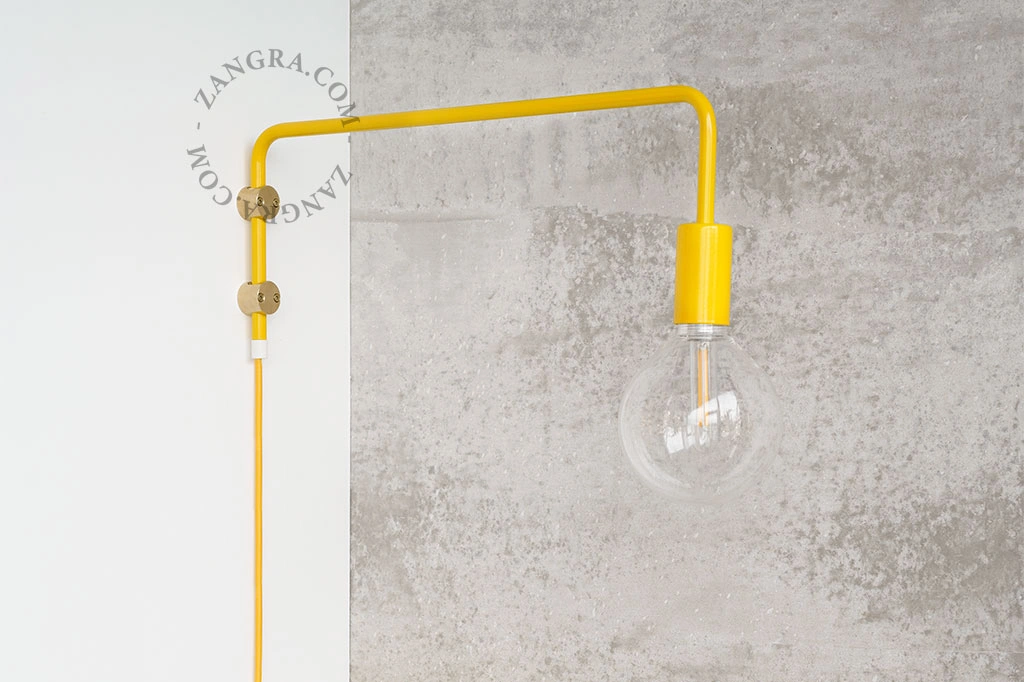 lampa ścienna z obrotowym ramieniem - źółta