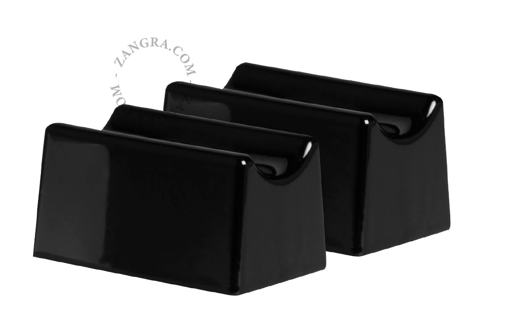 S14s Leuchte aus schwarzem Porzellan - opale Stablampe – 100cm