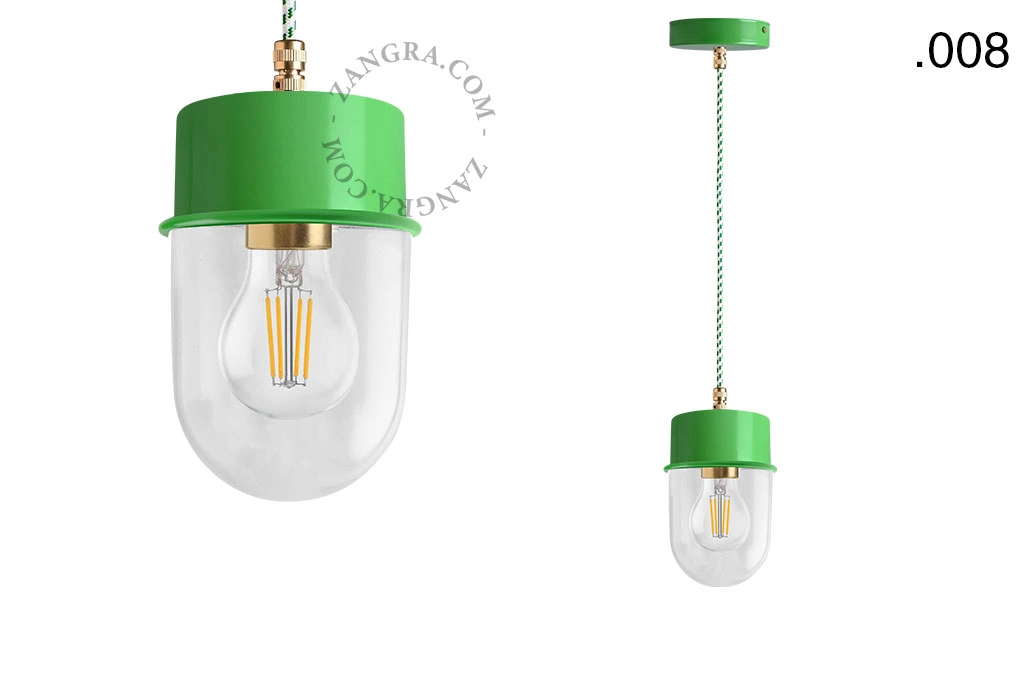 candeeiro suspenso verde - abajur de vidro - Ø 10cm