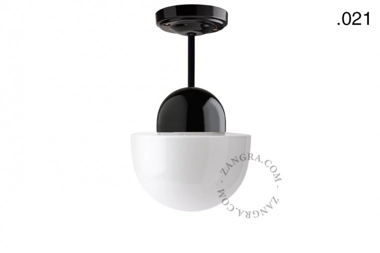 lampa porcelana ze szklanym kloszem