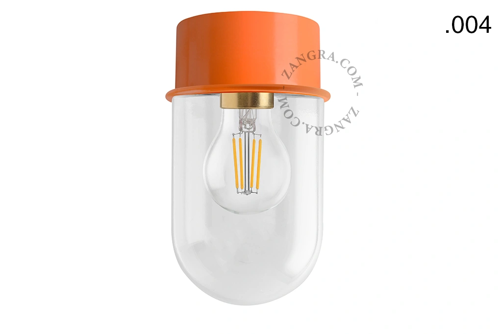 orange wall or ceiling light - glass shade - Ø 10 cm
