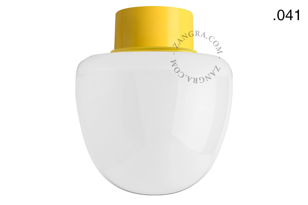 lampa ścienna lub sufitowa żółta - szklany klosz - Ø 10cm