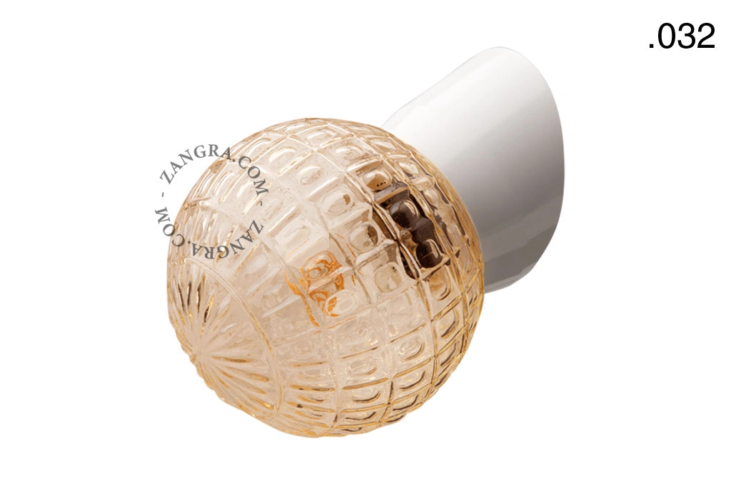 applique blanche - globe en verre - Ø 11 cm