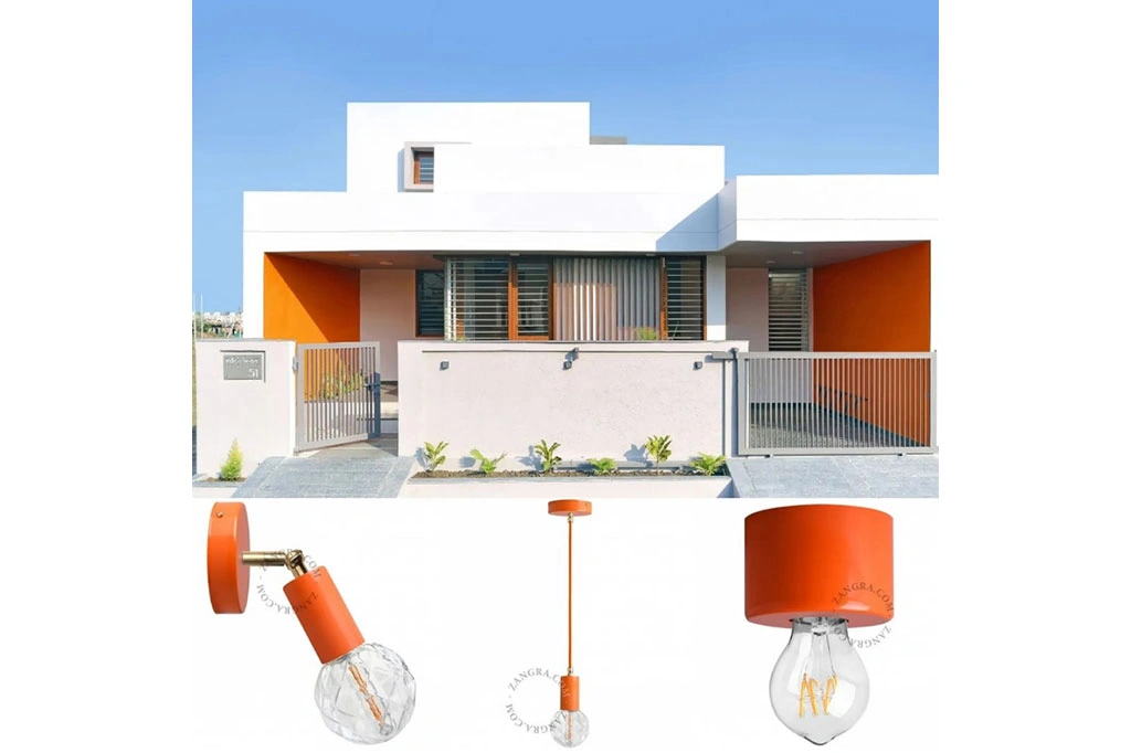 gelakte hanglamp - oranje