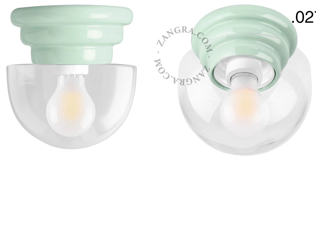 green porcelain Art Deco light Daniel