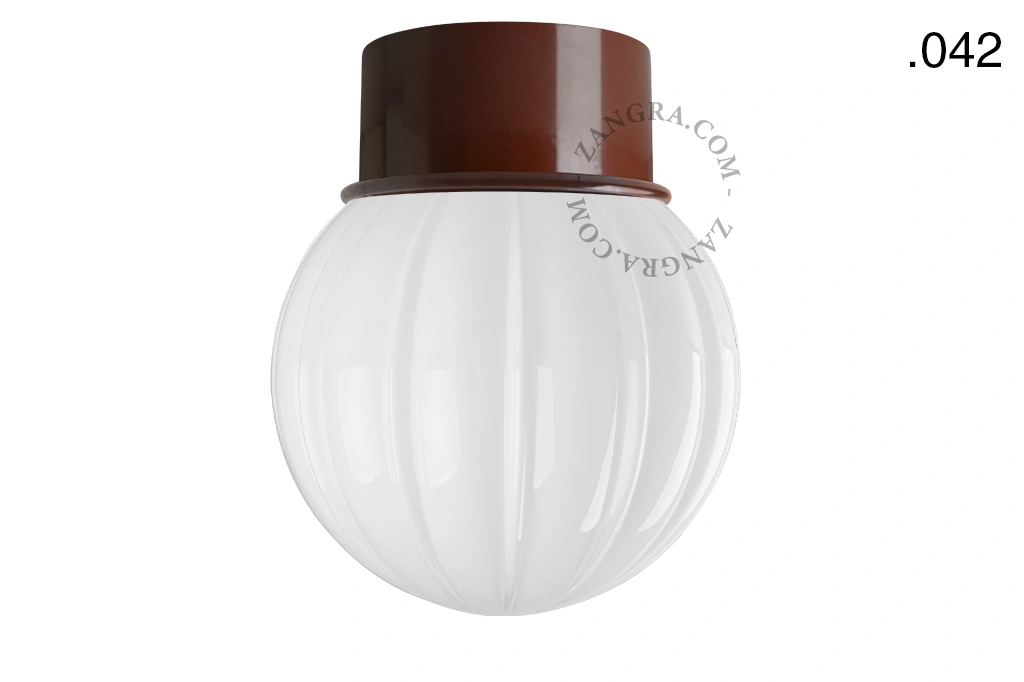 brown wall or ceiling light - glass shade - Ø 10 cm