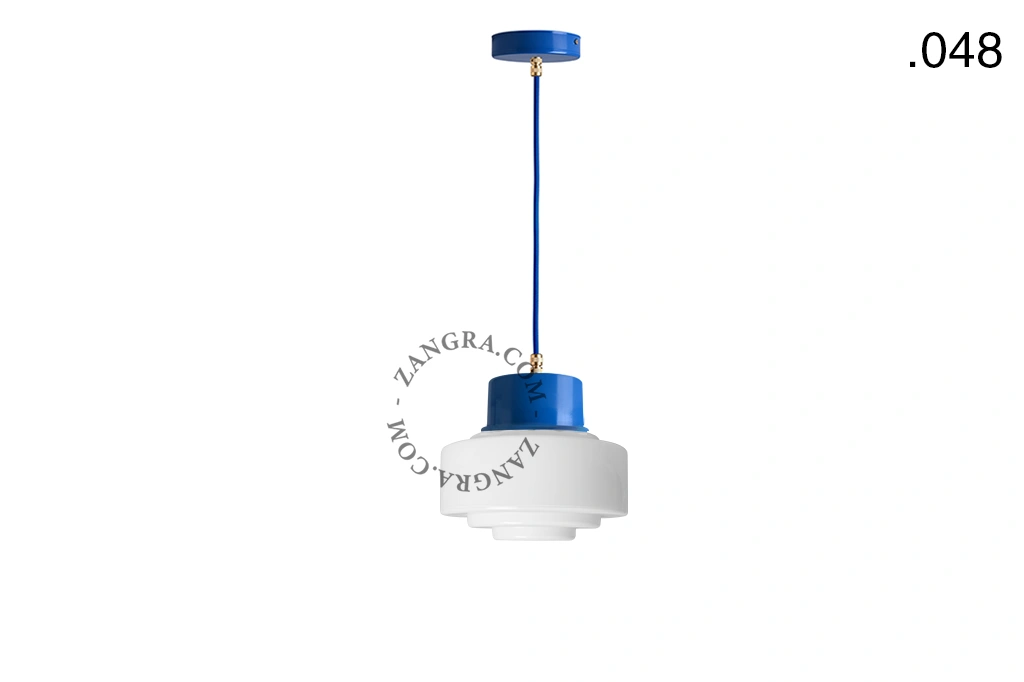 gelakte hanglamp - blauw
