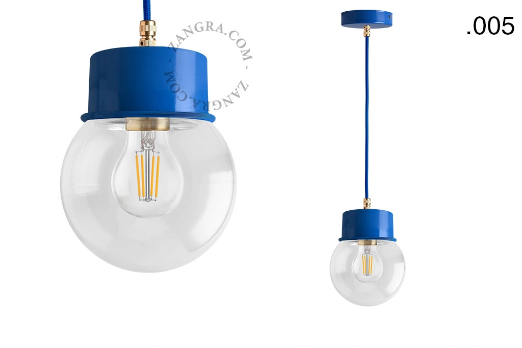 gelakte hanglamp - blauw