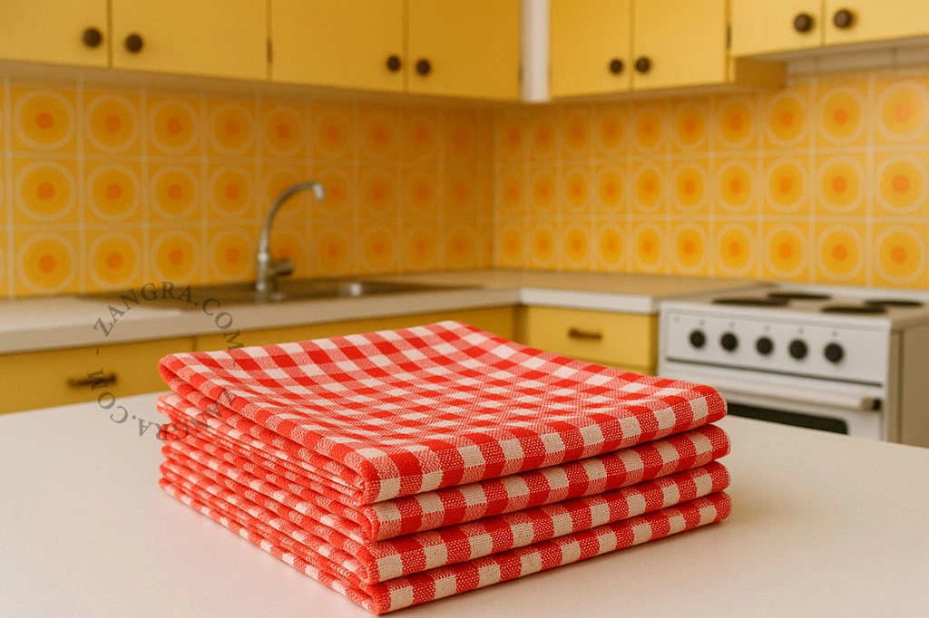 jogo de 3 panos de cozinha em xadrez vichy, Clermont