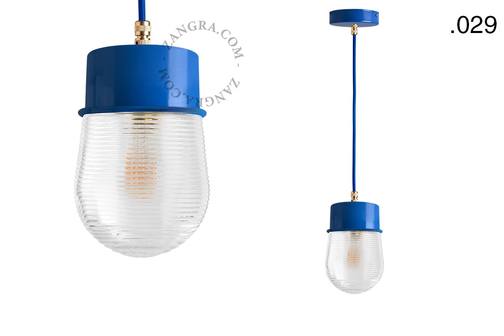 gelakte hanglamp - blauw