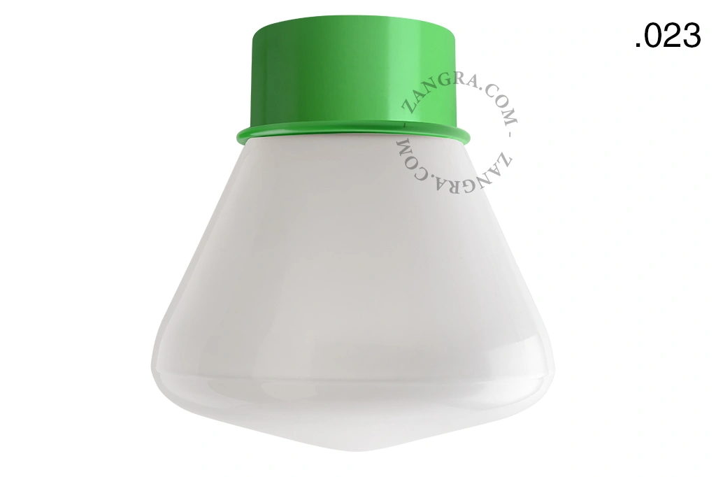 applique ou plafonnier vert - globe en verre - Ø 10 cm
