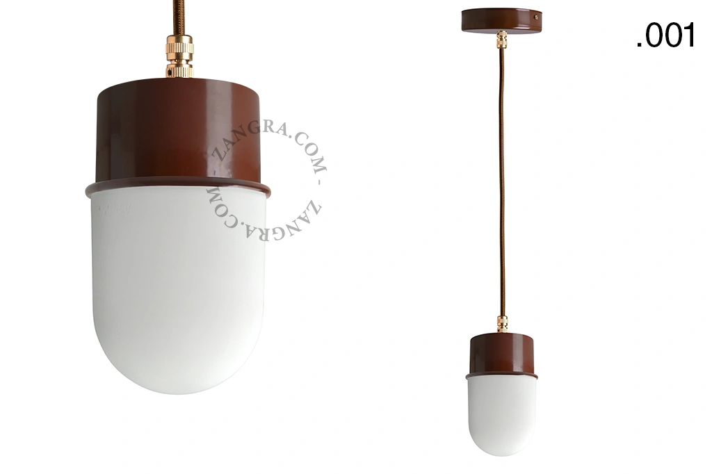 suspension marron - globe en verre - Ø 8,5 cm