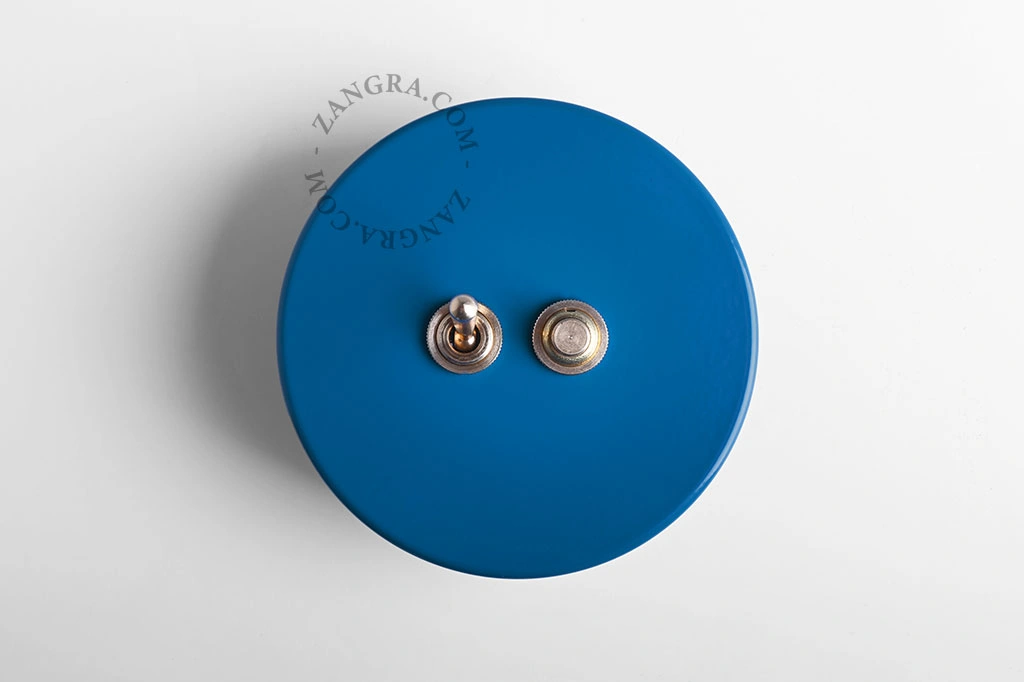 blue switch - two-way or simple brass toggle switch & push-button