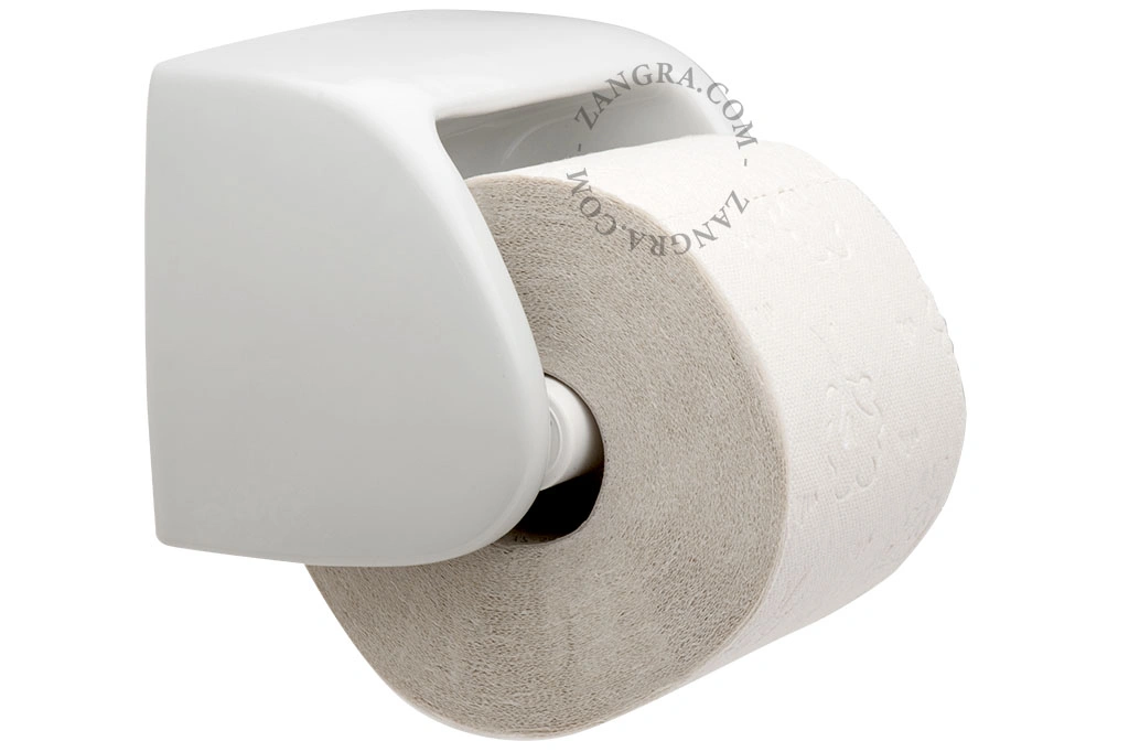 porcelanowy uchwyt na papier toaletowy - biały