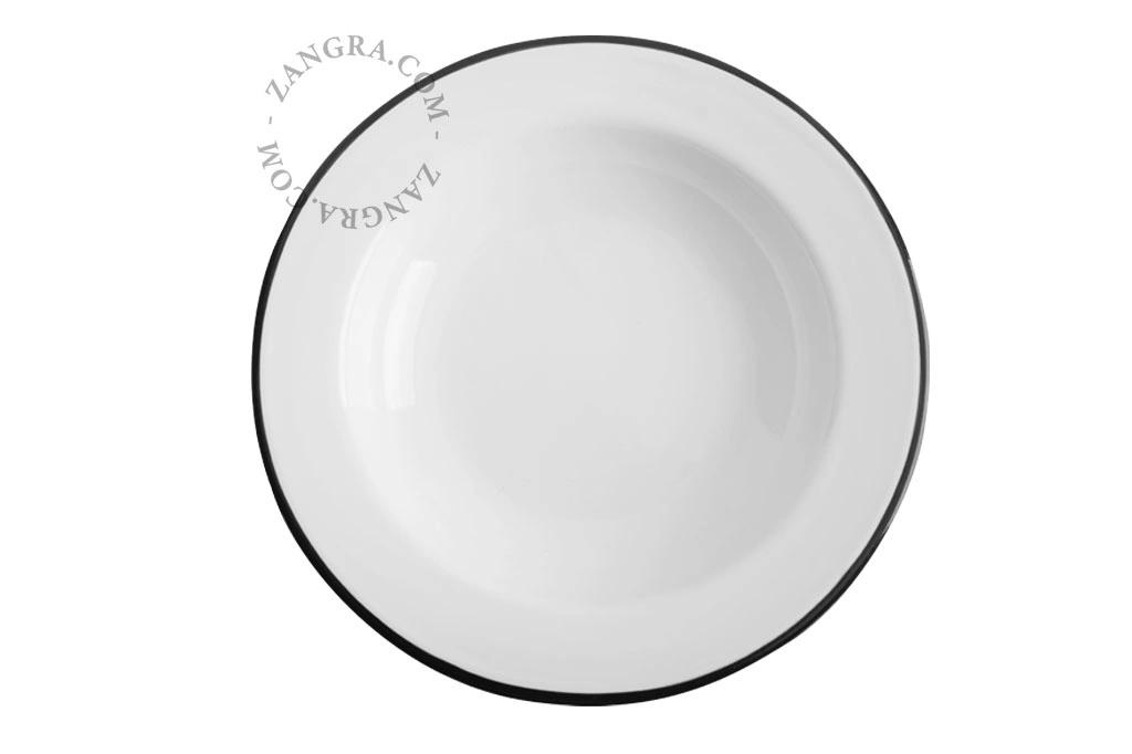 djupt fat i vit emalj - Ø 24 cm