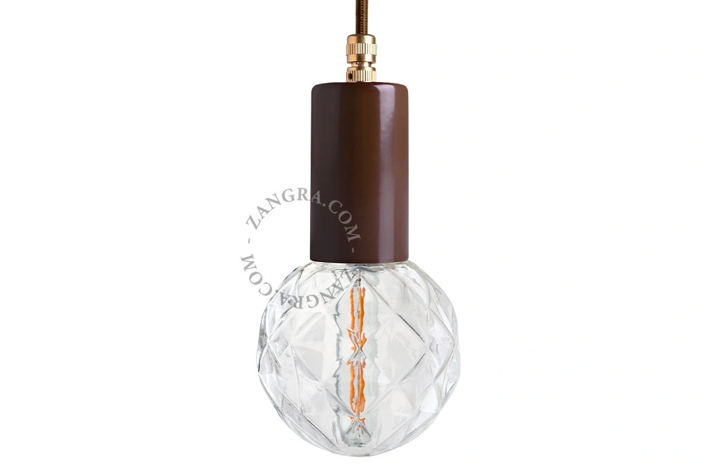 lakierowana lampa wisząca brązowa