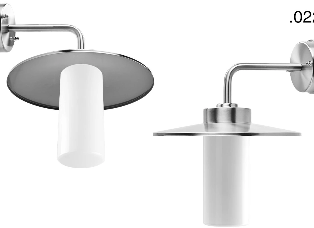 silver-coloured wall light Eduardo - IP54