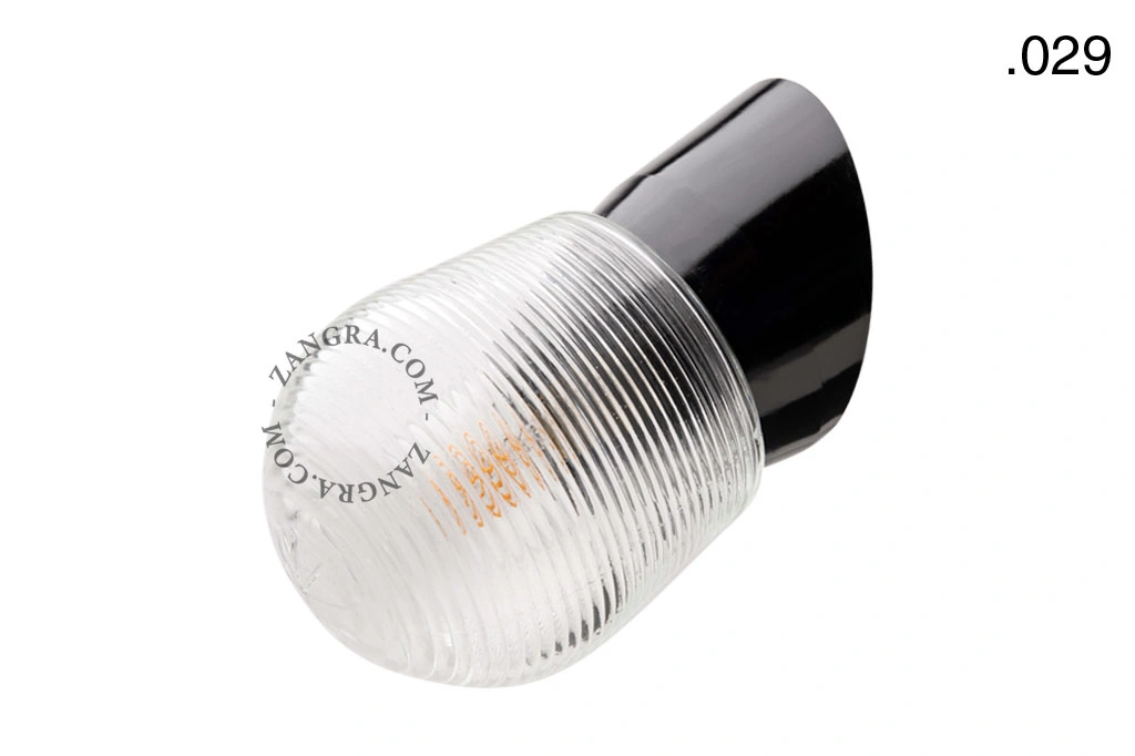 czarna lampa ścienna ze szklanym kloszem - Ø 11 cm
