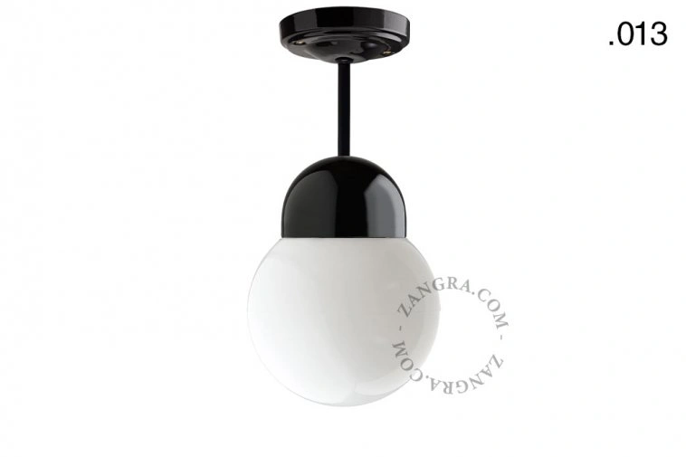 lampa porcelana ze szklanym kloszem