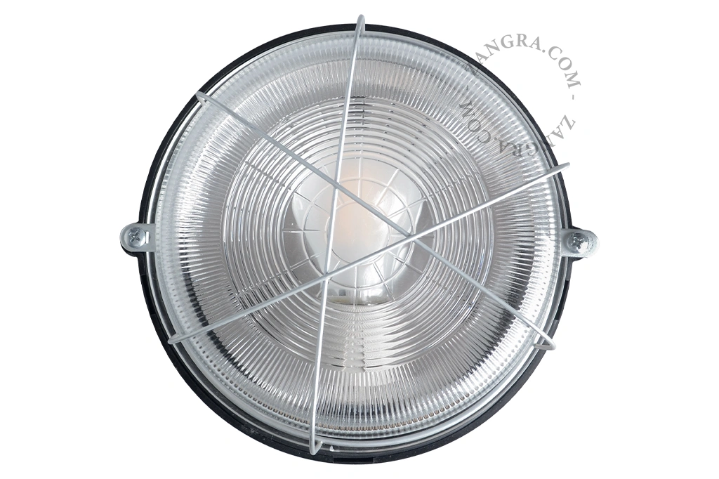 aplique o plafón de exterior de baquelita negra - Ø 17 cm - IP54