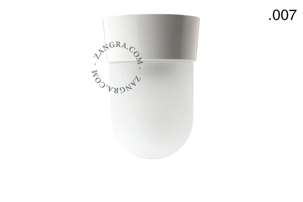 biała lampa ścienna lub sufitowa ze szklanym kloszem - Ø 11 cm