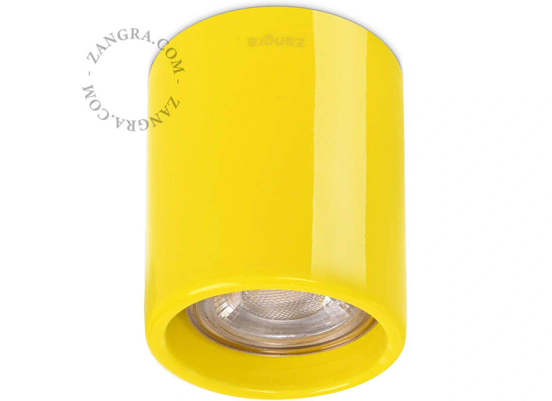 żółty porcelanowy reflektor natynkowy Aglae - Ø 6 cm