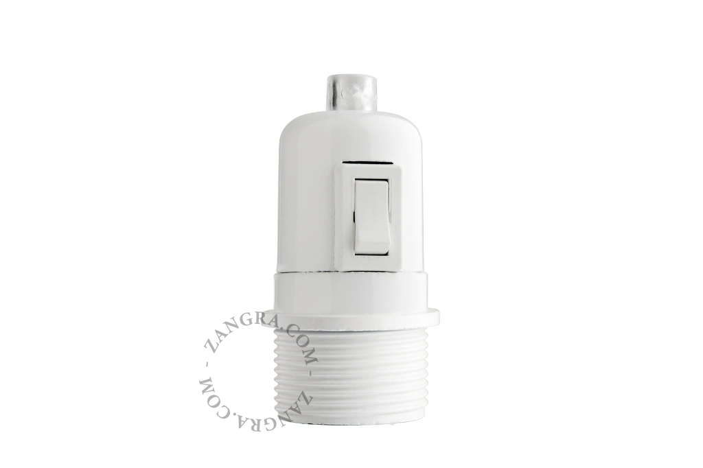 bakelite socket with switch - white