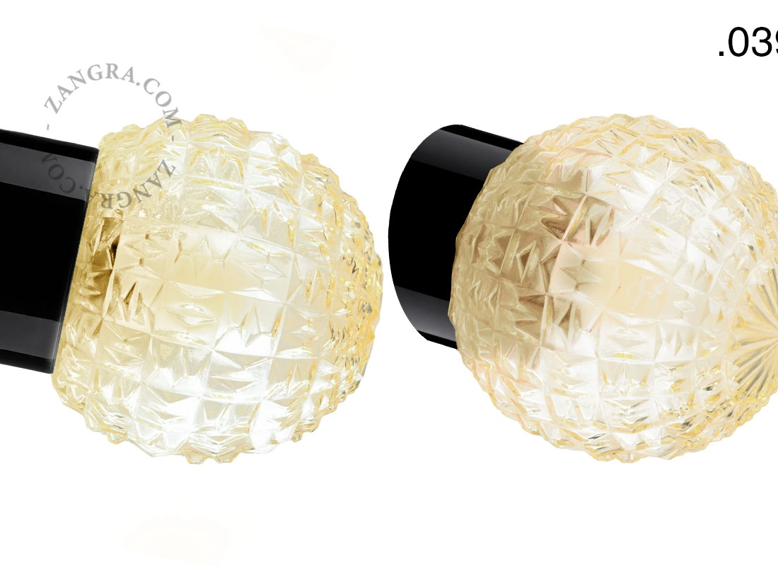 czarna porcelanowa lampa ścienna David - Ø 10 cm
