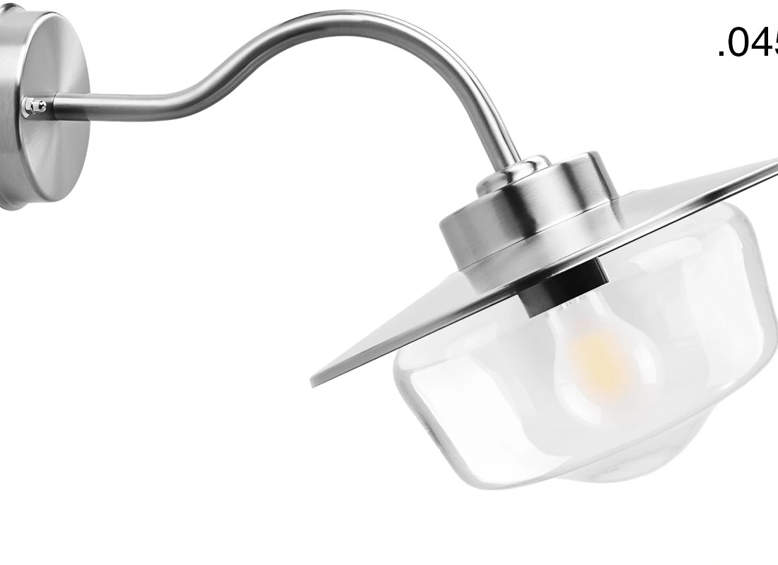 zilverkleurige industriële gevellamp Elda - IP54