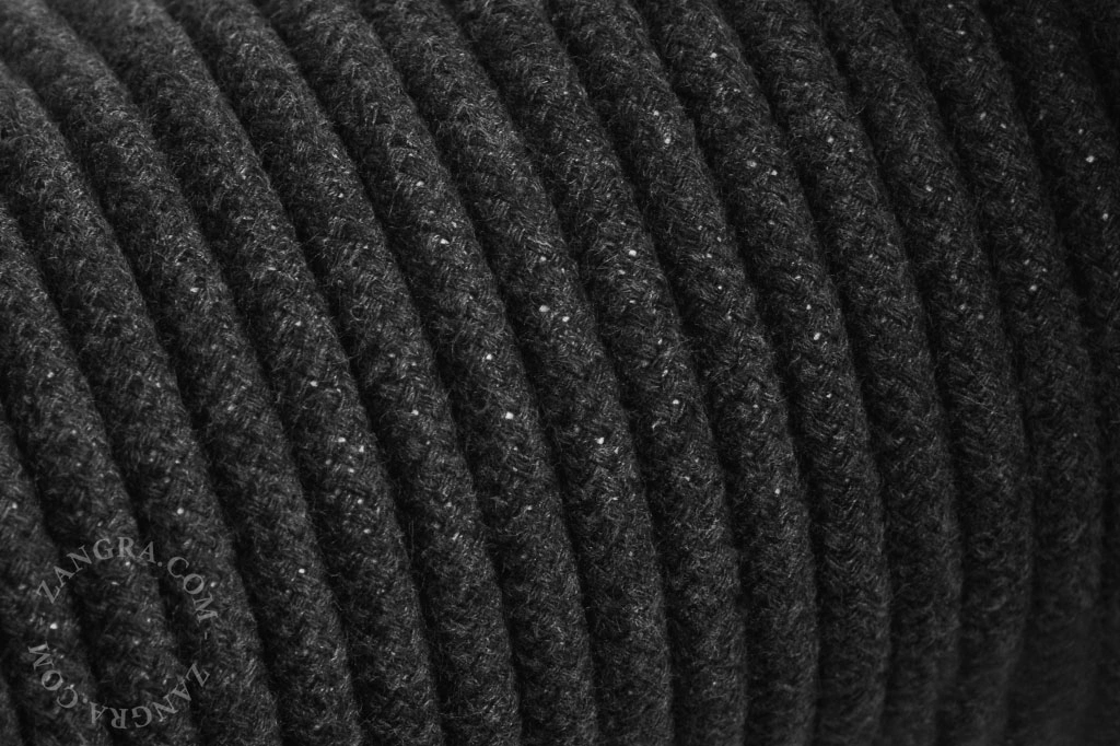 kabel tekstylny - ciemnoszary bawełniany