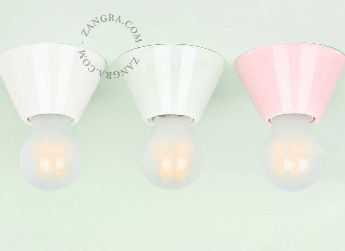 aplique o plafón de porcelana rosa